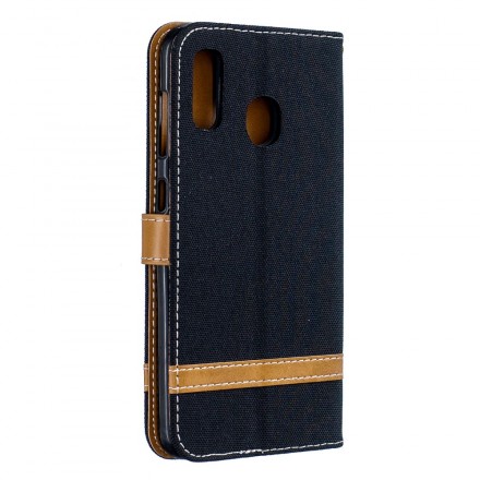 Housse Samsung Galaxy A30 Tissu Et Effet Cuir Housse Samsung Galaxy A30 Tissu Et Effet Cuir