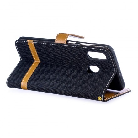 Housse Samsung Galaxy A30 Tissu Et Effet Cuir Housse Samsung Galaxy A30 Tissu Et Effet Cuir
