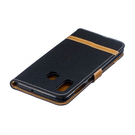 Housse Samsung Galaxy A30 Tissu Et Effet Cuir Housse Samsung Galaxy A30 Tissu Et Effet Cuir