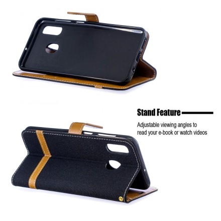 Housse Samsung Galaxy A30 Tissu Et Effet Cuir Housse Samsung Galaxy A30 Tissu Et Effet Cuir