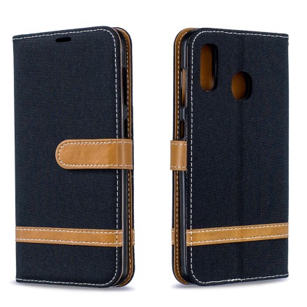 Housse Samsung Galaxy A30 Tissu Et Effet Cuir Housse Samsung Galaxy A30 Tissu Et Effet Cuir