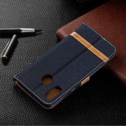 Housse Samsung Galaxy A30 Tissu Et Effet Cuir Housse Samsung Galaxy A30 Tissu Et Effet Cuir