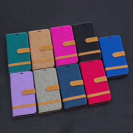 Housse Samsung Galaxy A30 Tissu Et Effet Cuir Housse Samsung Galaxy A30 Tissu Et Effet Cuir