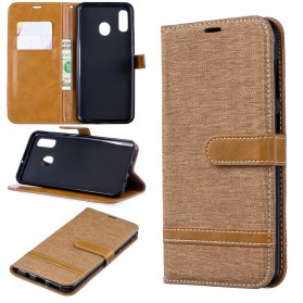 Housse Samsung Galaxy A30 Tissu Et Effet Cuir