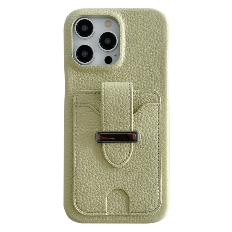 Coque iPhone 14 Pro Porte-Cartes Texture Litchi