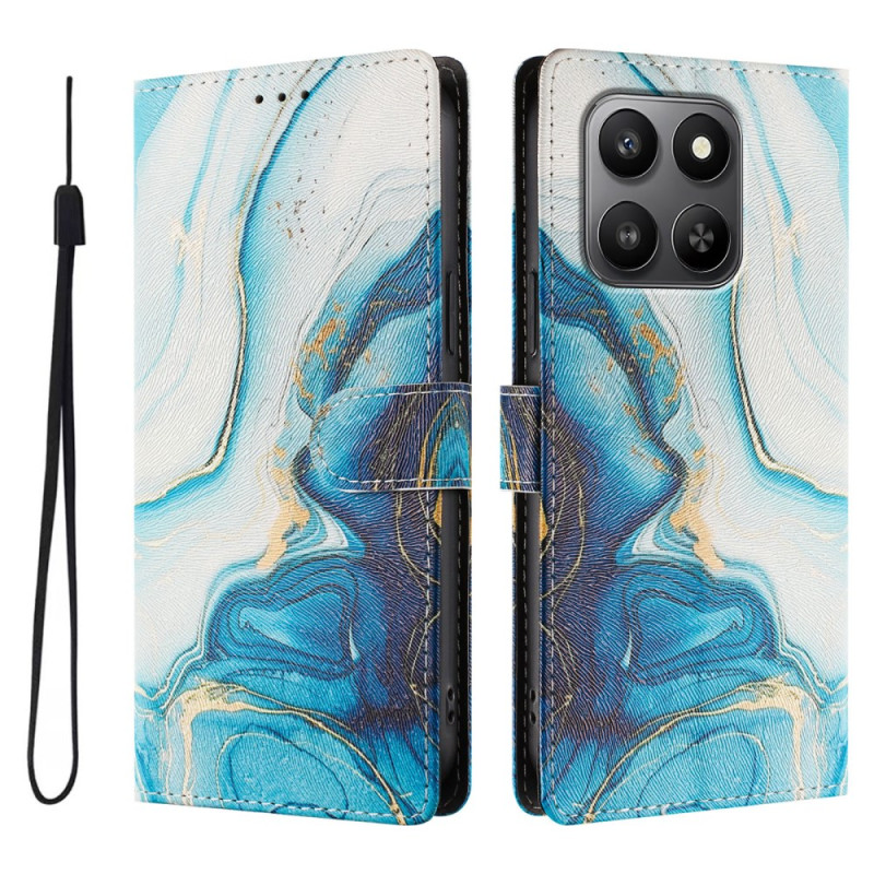 Housse Honor 400 Smart 5G / 4G Marbre Bleu