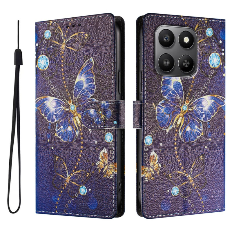 Housse Honor 400 Smart 5G / 4G Papillons Bleus