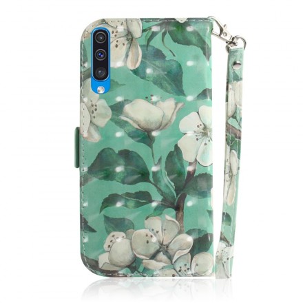 Housse Samsung Galaxy A50 Branche en Fleurs à Lanière Housse Samsung Galaxy A50 Branche en Fleurs à Lanière