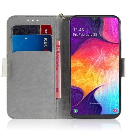 Housse Samsung Galaxy A50 Branche en Fleurs à Lanière Housse Samsung Galaxy A50 Branche en Fleurs à Lanière