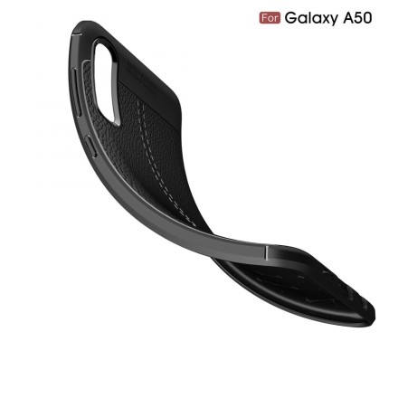 Coque Samsung Galaxy A50 Effet Cuir Litchi Double Line