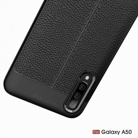 Coque Samsung Galaxy A50 Effet Cuir Litchi Double Line