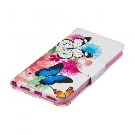 Housse Huawei Y6 2019 Papillons et Fleurs Peints Housse Huawei Y6 2019 Papillons et Fleurs Peints