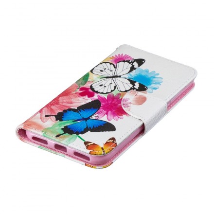 Housse Huawei Y6 2019 Papillons et Fleurs Peints