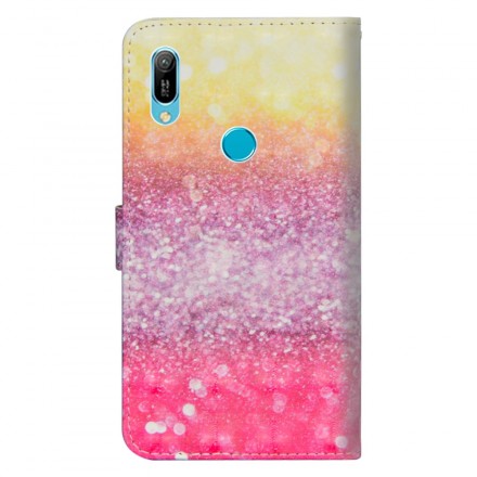 Housse Huawei Y6 2019 Dégradé Paillettes Magentas Housse Huawei Y6 2019 Dégradé Paillettes Magentas