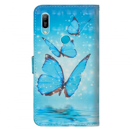 Housse Huawei Y6 2019 Papillons Bleus Volants Housse Huawei Y6 2019 Papillons Bleus Volants