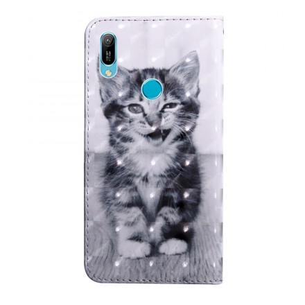 Housse Huawei Y6 2019 Chat Noir et Blanc