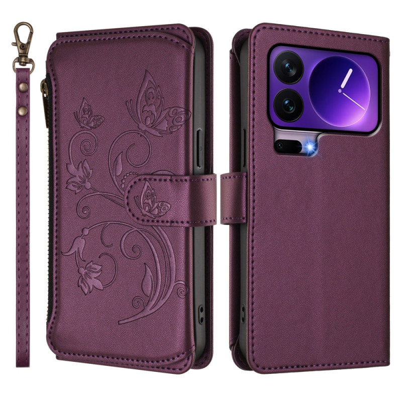 Housse Xiaomi 17 Pro Portefeuille Floral