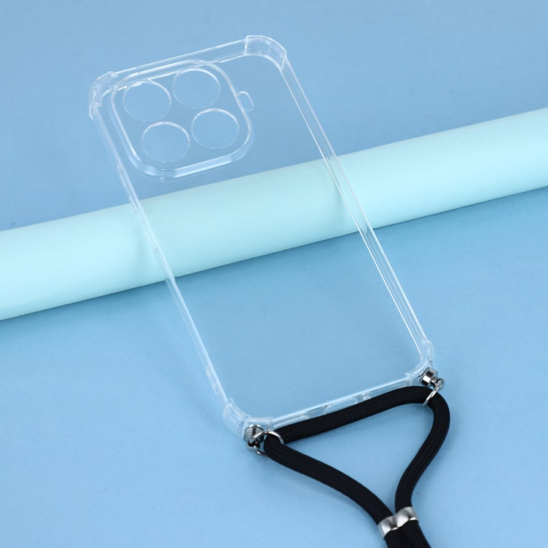 Coque Avec Cordon Pour Xiaomi 15 Pro - Protection Antichoc, Lanière Réglable - Dos Mat Anti-Empreintes - Or Noir