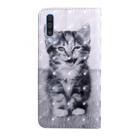 Housse Samsung Galaxy A50 Chat Noir et Blanc