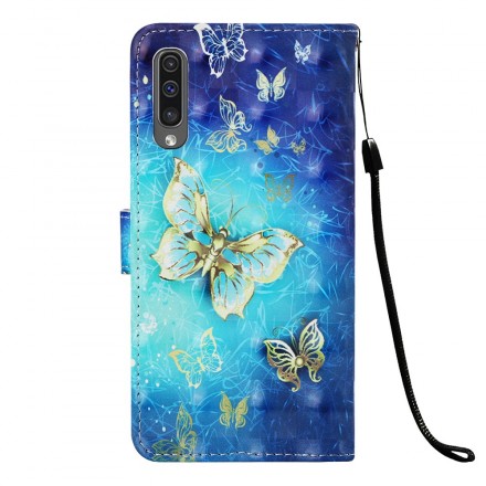 Housse Samsung Galaxy A50 Papillons Dorés Housse Samsung Galaxy A50 Papillons Dorés
