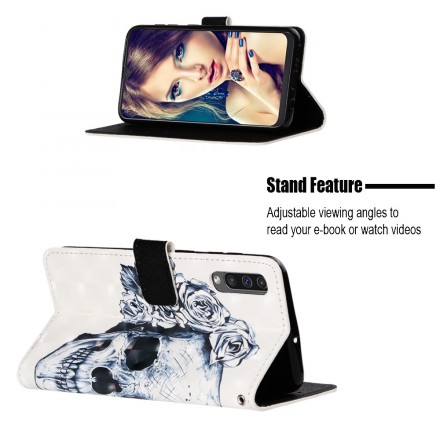 Housse Samsung Galaxy A50 Tête de Mort Fleurie Housse Samsung Galaxy A50 Tête de Mort Fleurie
