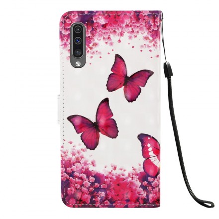 Housse Samsung Galaxy A50 Papillons Rouges 