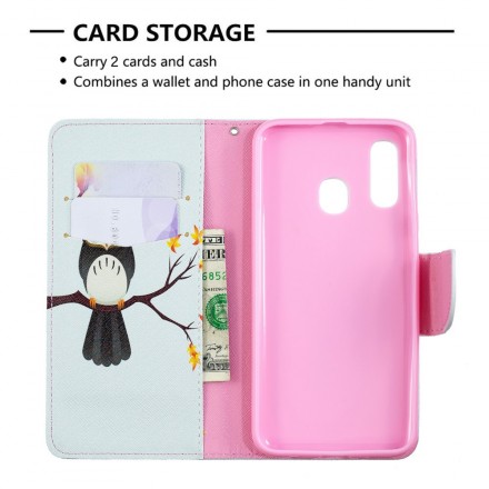 Housse Samsung Galaxy A40 Hibou Perché Sur La Branche Housse Samsung Galaxy A40 Hibou Perché Sur La Branche