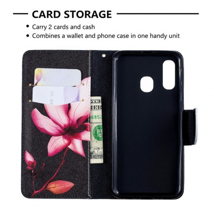 Housse Samsung Galaxy A40 Fleur Rose Housse Samsung Galaxy A40 Fleur Rose