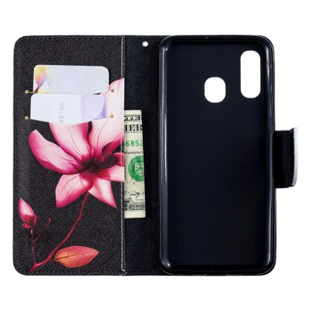 Housse Samsung Galaxy A40 Fleur Rose Housse Samsung Galaxy A40 Fleur Rose