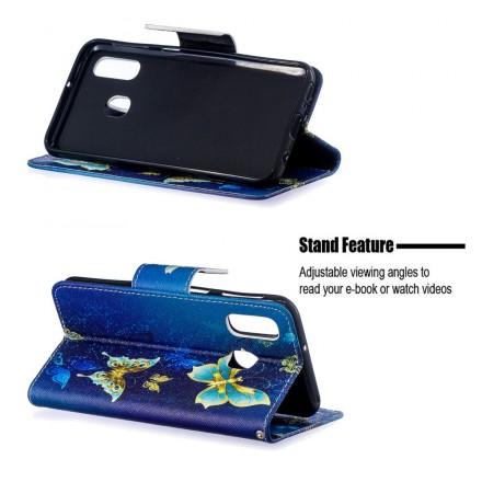 Housse Samsung Galaxy A40 Papillons Dorés Housse Samsung Galaxy A40 Papillons Dorés