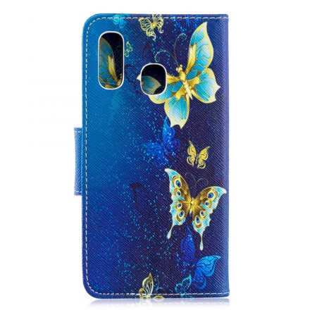 Housse Samsung Galaxy A40 Papillons Dorés Housse Samsung Galaxy A40 Papillons Dorés
