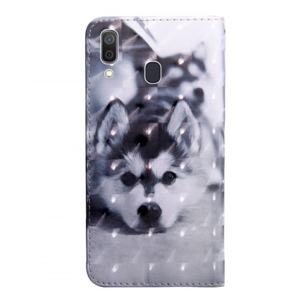 Housse Samsung Galaxy A40 Chien Noir et Blanc Housse Samsung Galaxy A40 Chien Noir et Blanc