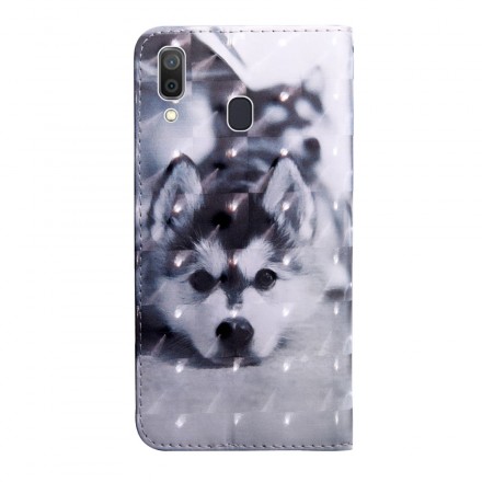 Housse Samsung Galaxy A40 Chien Noir et Blanc