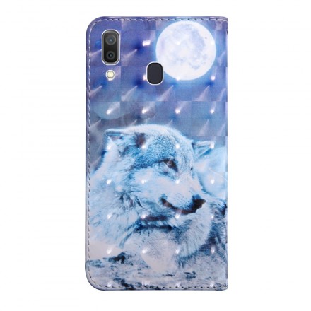 Housse Samsung Galaxy A40 Loup au Claire de Lune