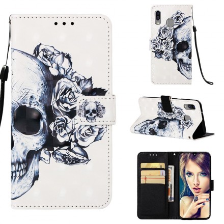 Housse Samsung Galaxy A40 Tête de Mort Fleurie Housse Samsung Galaxy A40 Tête de Mort Fleurie