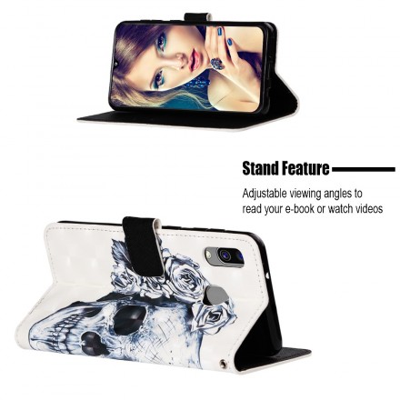 Housse Samsung Galaxy A40 Tête de Mort Fleurie Housse Samsung Galaxy A40 Tête de Mort Fleurie