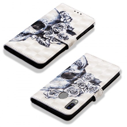 Housse Samsung Galaxy A40 Tête de Mort Fleurie Housse Samsung Galaxy A40 Tête de Mort Fleurie