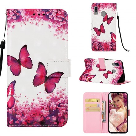Housse Samsung Galaxy A40 Papillons Rouges Housse Samsung Galaxy A40 Papillons Rouges