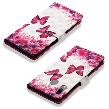 Housse Samsung Galaxy A40 Papillons Rouges Housse Samsung Galaxy A40 Papillons Rouges