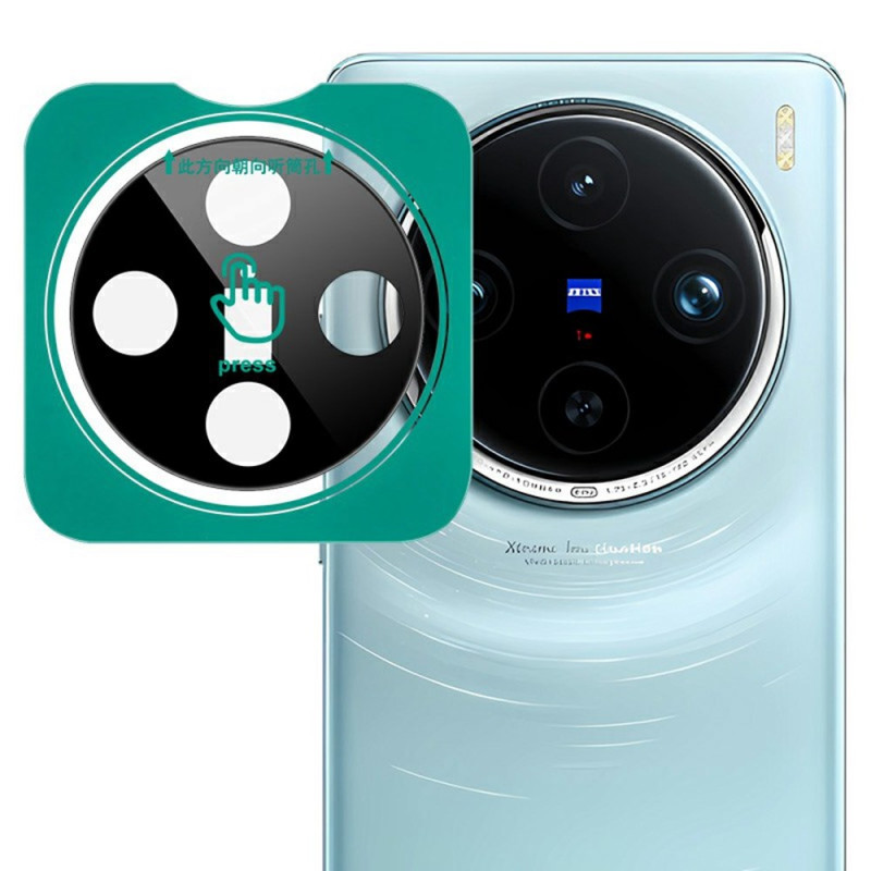 Lentille de Protection en Verre Trempé pour Vivo X100 Pro Cadre d'Auto-Positionnement (Version Noire)