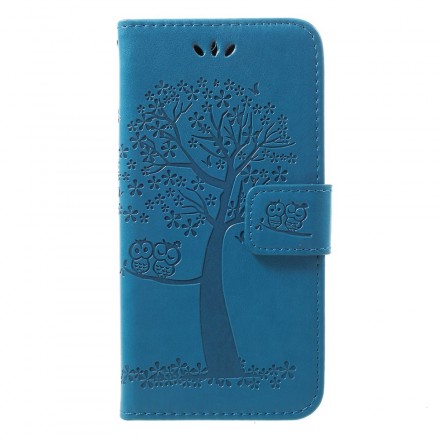 Housse Samsung Galaxy A40 Arbre et Hiboux à Lanière
