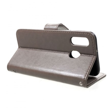 Housse Samsung Galaxy A40 Papillons et Fleurs à Lanière