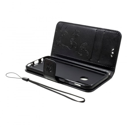 Housse Samsung Galaxy A40 Papillons et Fleurs à Lanière Housse Samsung Galaxy A40 Papillons et Fleurs à Lanière