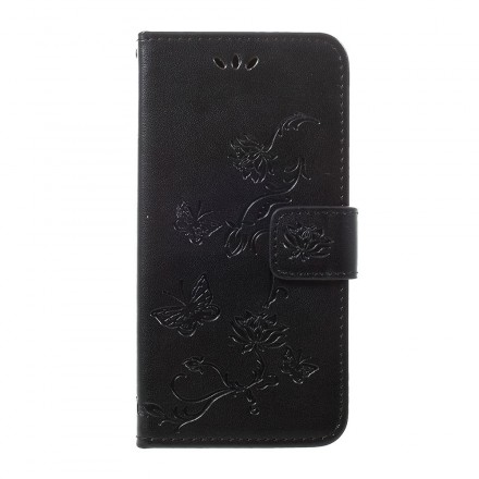 Housse Samsung Galaxy A40 Papillons et Fleurs à Lanière Housse Samsung Galaxy A40 Papillons et Fleurs à Lanière