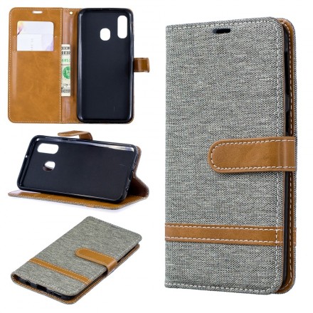 Housse Samsung Galaxy A40 Tissu et Effet Cuir à Lanière Housse Samsung Galaxy A40 Tissu et Effet Cuir à Lanière