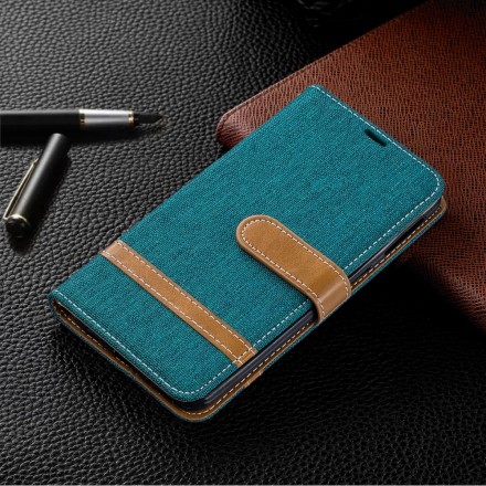 Housse Samsung Galaxy A40 Tissu et Effet Cuir à Lanière Housse Samsung Galaxy A40 Tissu et Effet Cuir à Lanière