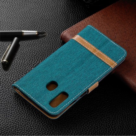 Housse Samsung Galaxy A40 Tissu et Effet Cuir à Lanière Housse Samsung Galaxy A40 Tissu et Effet Cuir à Lanière