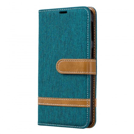 Housse Samsung Galaxy A40 Tissu et Effet Cuir à Lanière Housse Samsung Galaxy A40 Tissu et Effet Cuir à Lanière