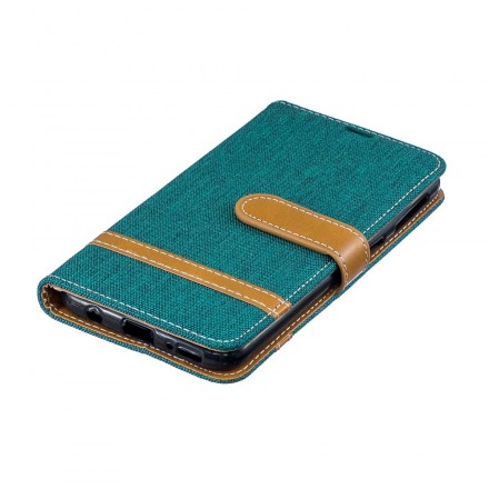Housse Samsung Galaxy A40 Tissu et Effet Cuir à Lanière Housse Samsung Galaxy A40 Tissu et Effet Cuir à Lanière