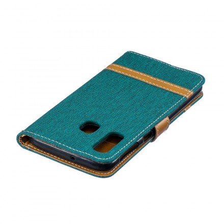 Housse Samsung Galaxy A40 Tissu et Effet Cuir à Lanière Housse Samsung Galaxy A40 Tissu et Effet Cuir à Lanière